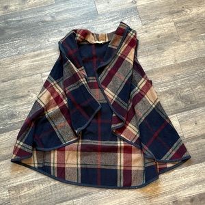 Altar’d State Fall Plaid Shawl Sweater